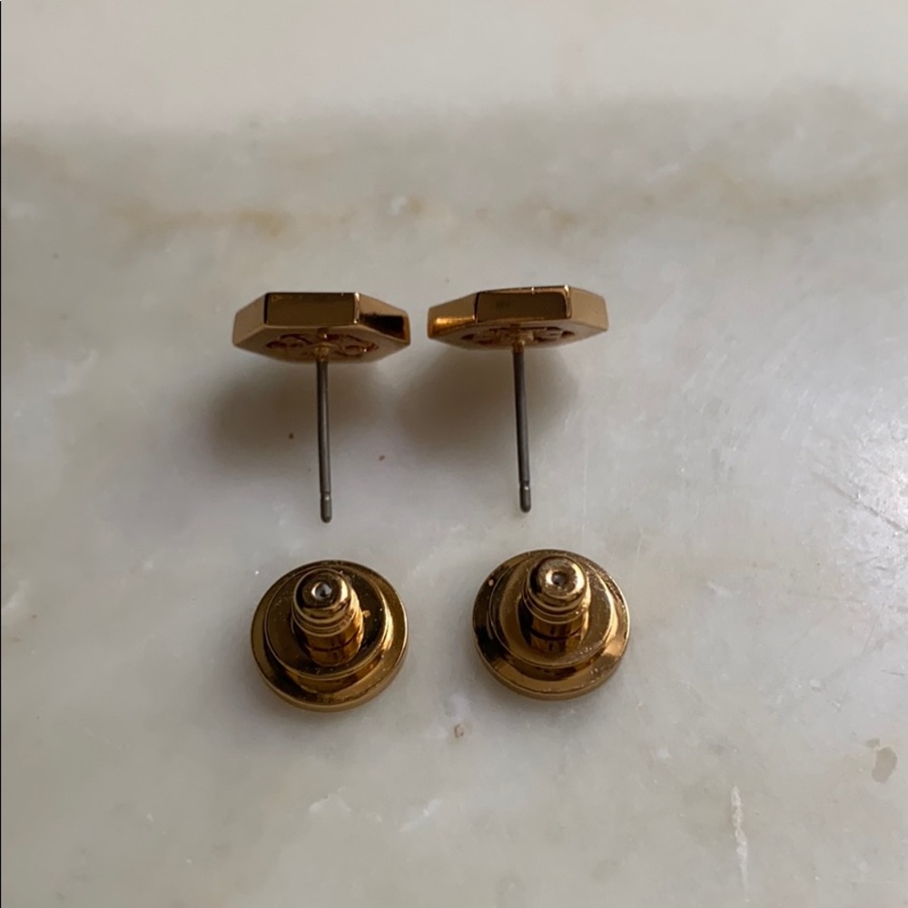 Tory Burch Gold Tone Stud Earrings - Picture 4 of 5
